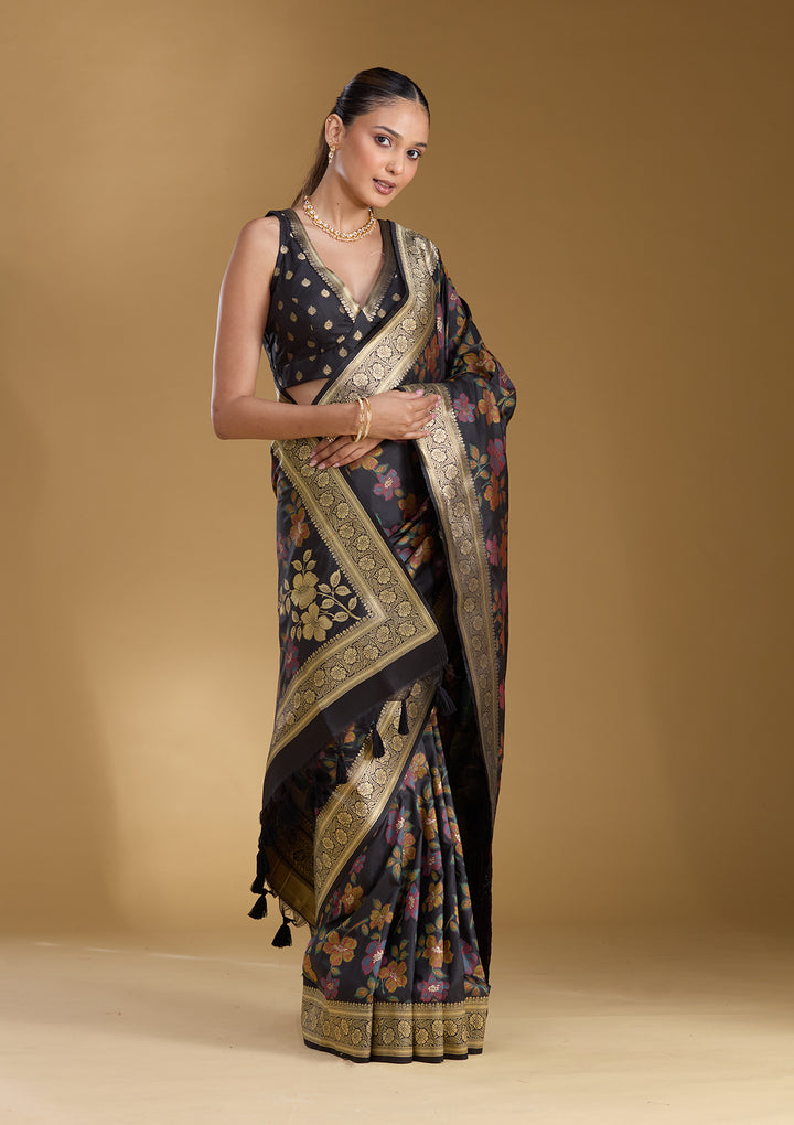 Black Zariwork (Gold) Art Silk Silk_Saree