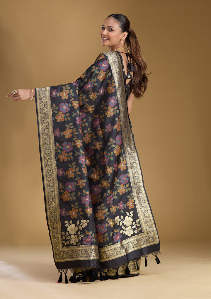 Black Zariwork (Gold) Art Silk Silk_Saree