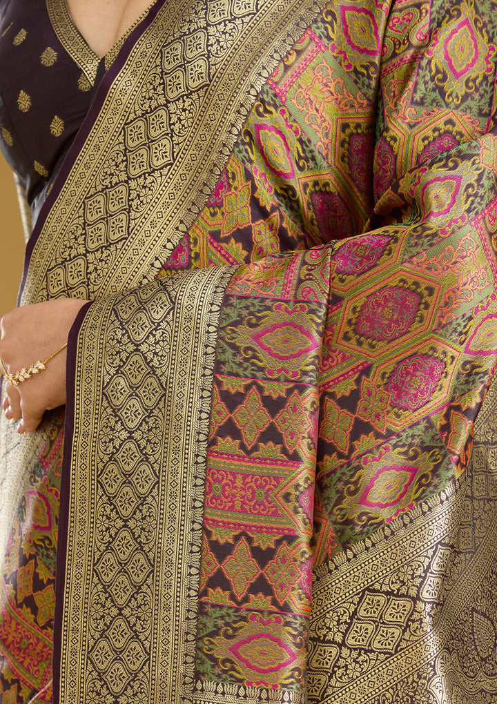 Black Zariwork (Gold) Art Silk Silk Saree