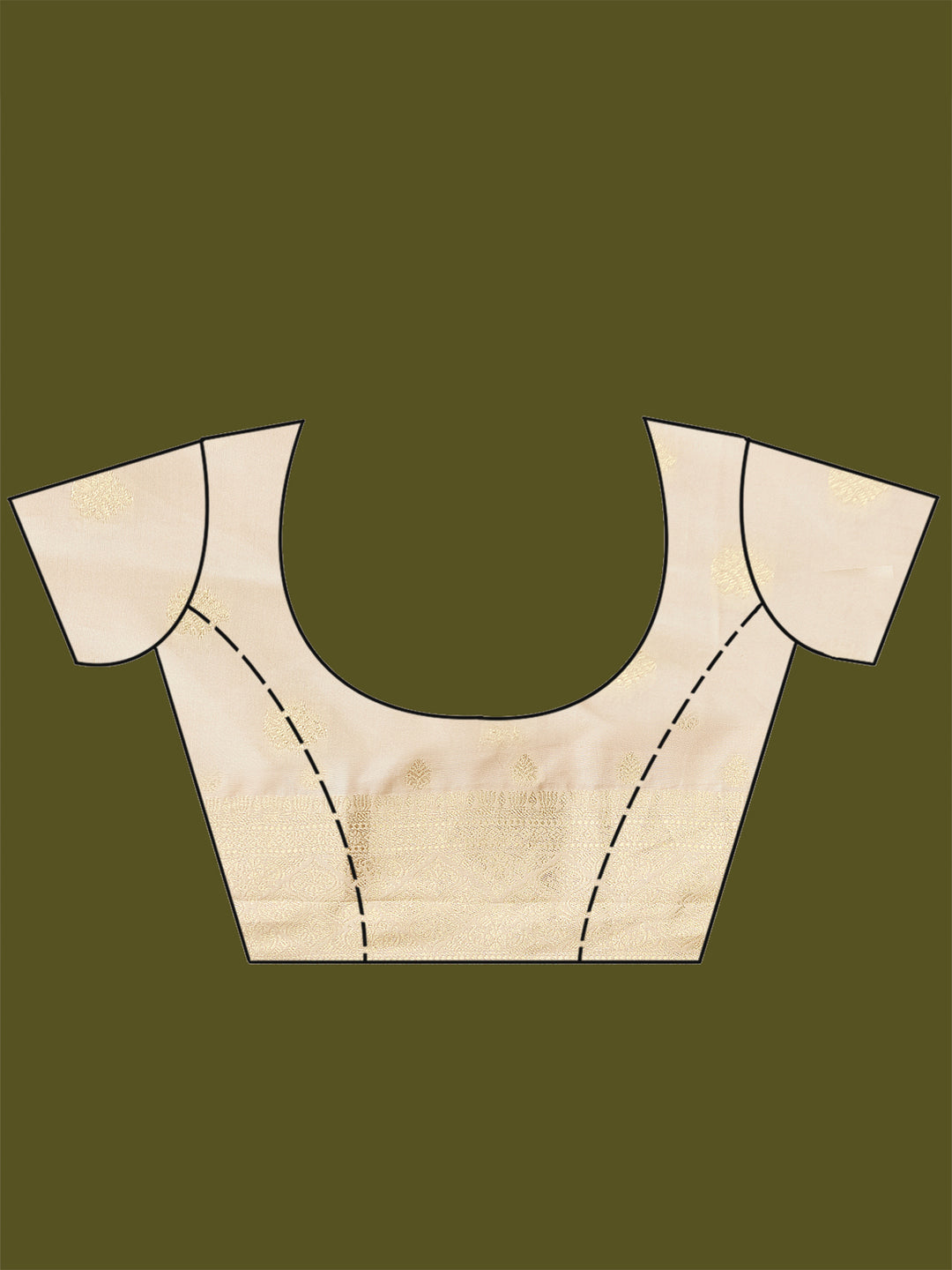 Cream Zariwork (Gold) Art Silk Silk Saree