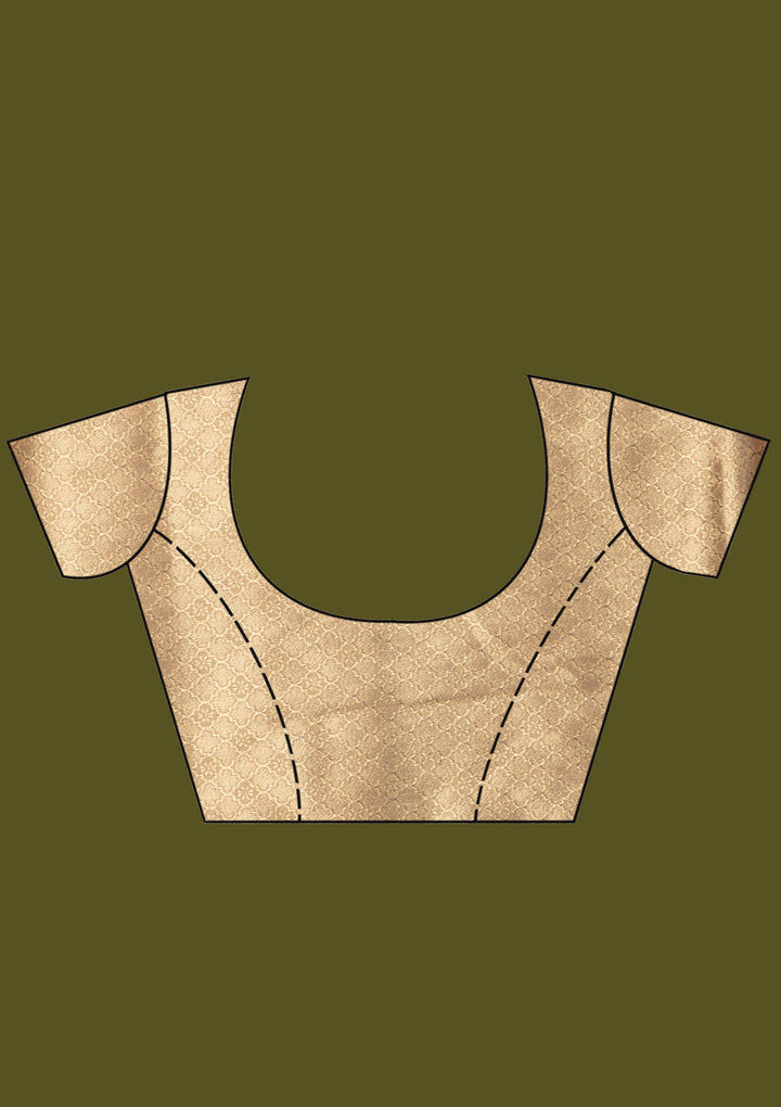 Cream Zariwork (Silver) Art Silk Silk Saree