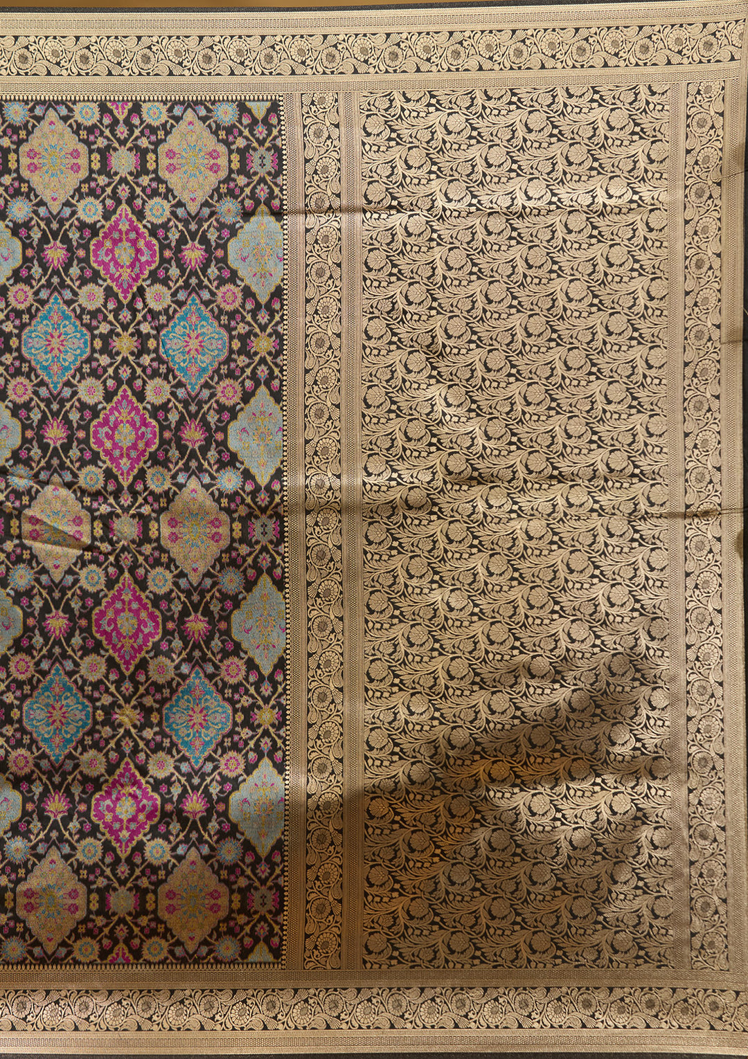 Black Zariwork (Silver) Art Silk Saree