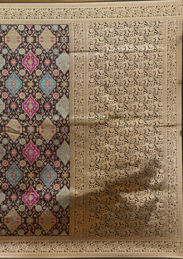 Black Zariwork (Silver) Art Silk Saree