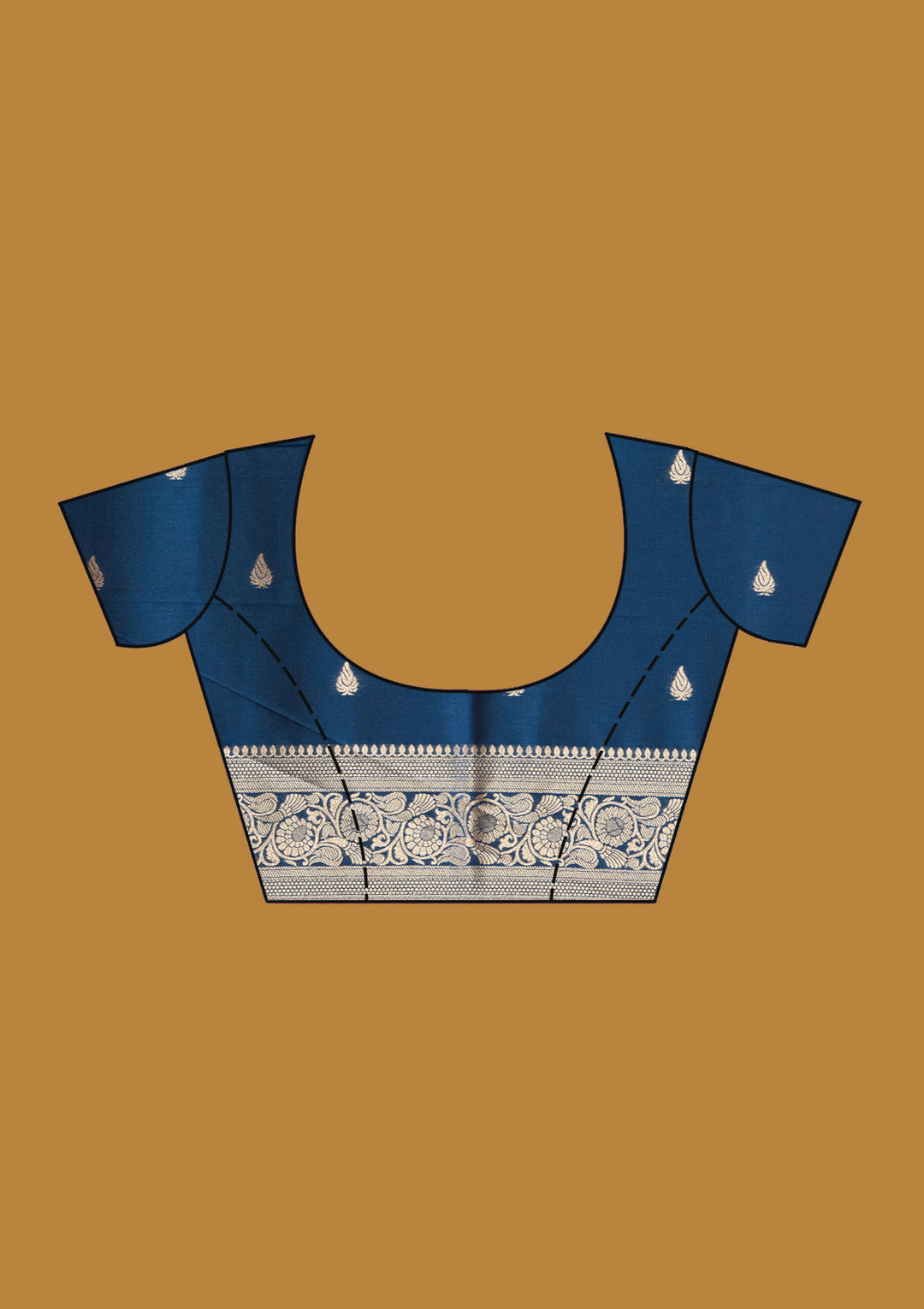 Peacock Blue Zariwork (Silver) Art Silk Saree