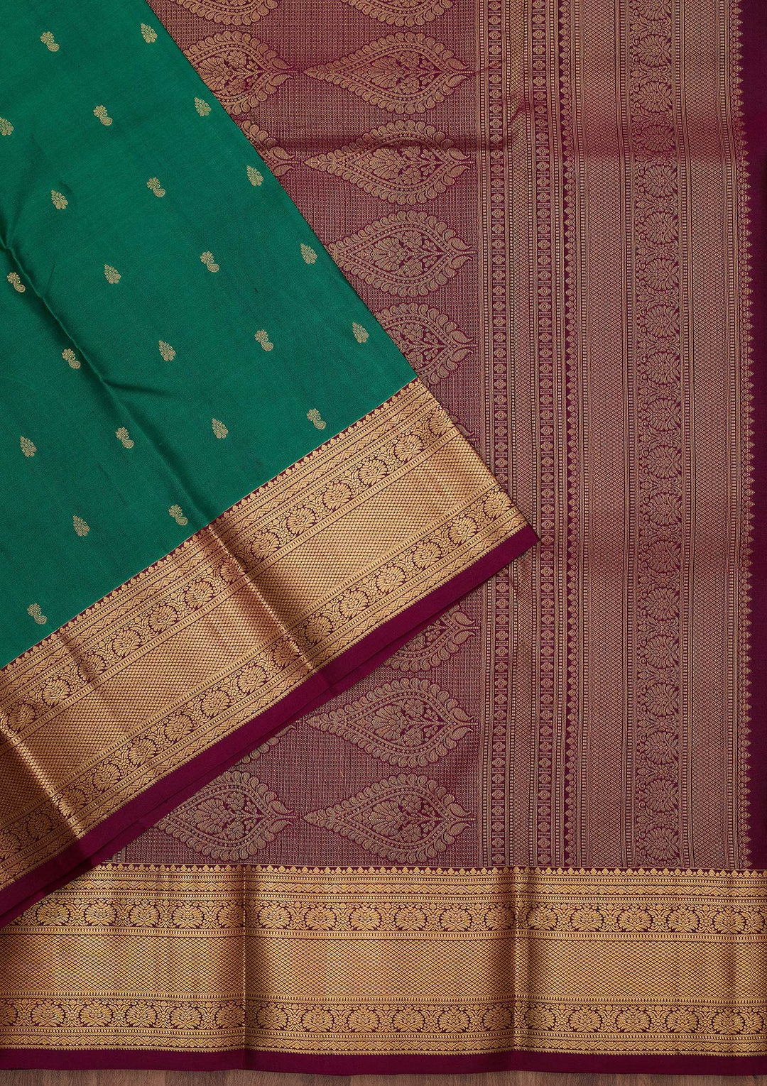 Rama Green Zariwork (Gold) Pure Silk Silk_Saree