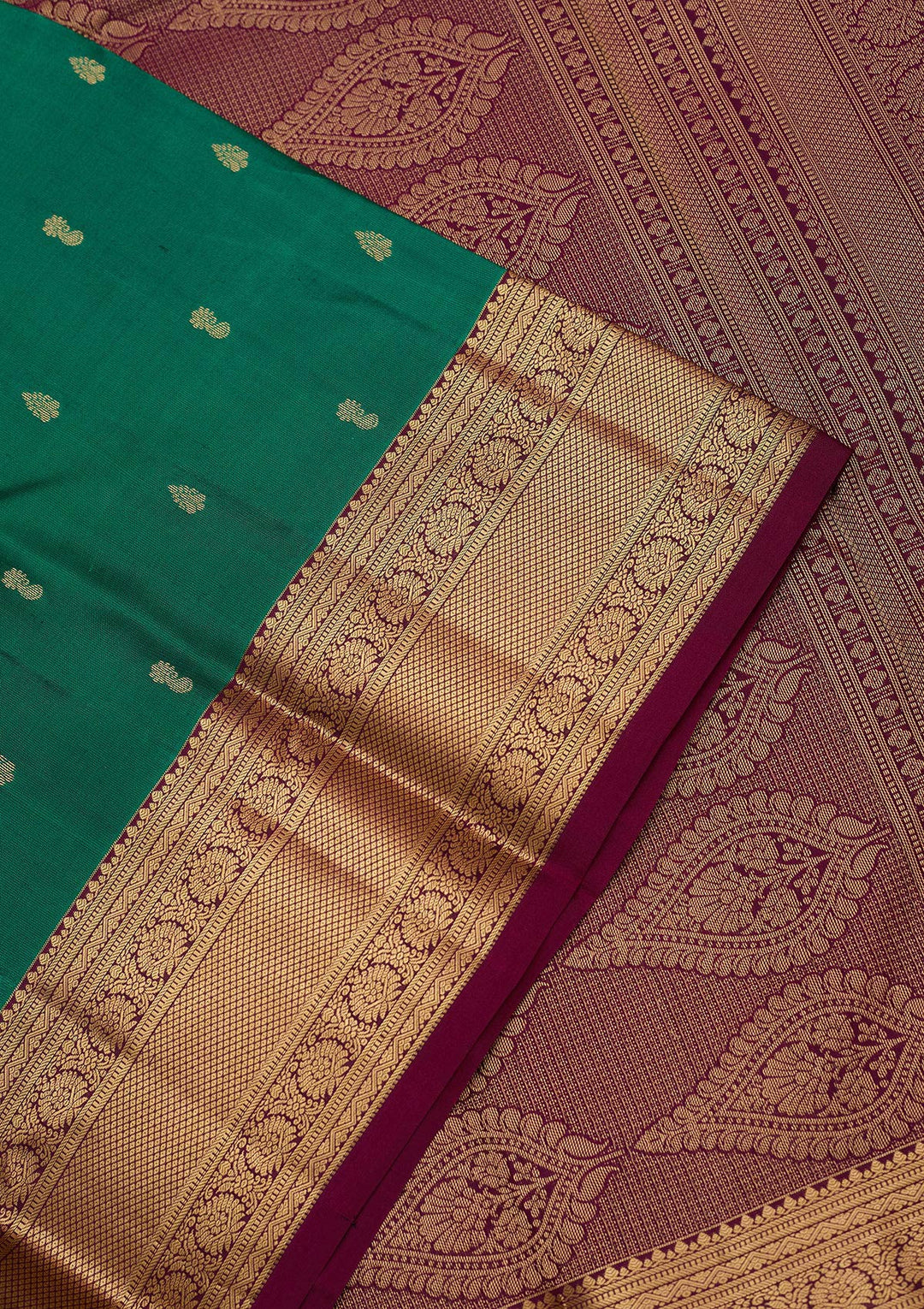 Rama Green Zariwork (Gold) Pure Silk Silk_Saree