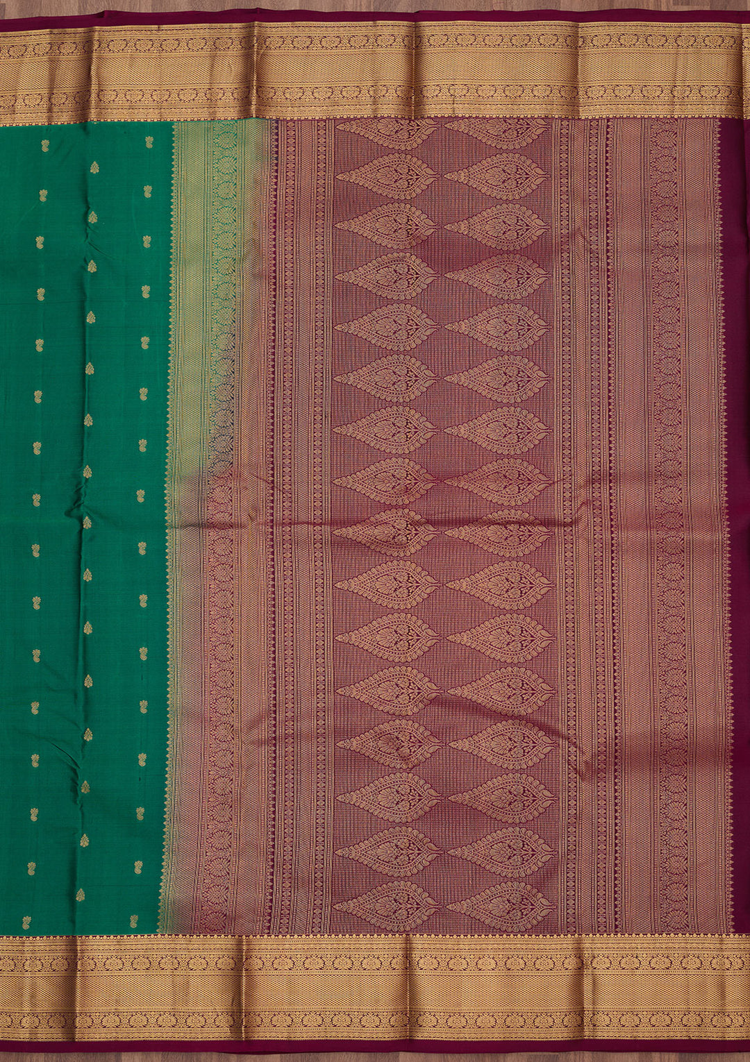 Rama Green Zariwork (Gold) Pure Silk Silk_Saree