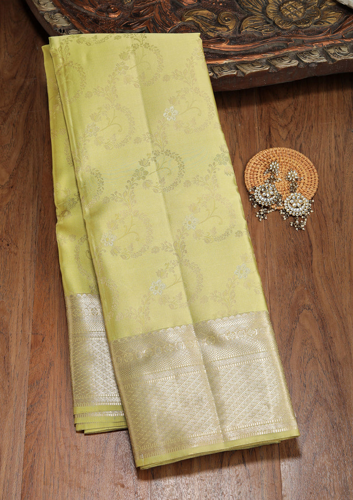 Mehendi Zariwork Pure Silk Saree