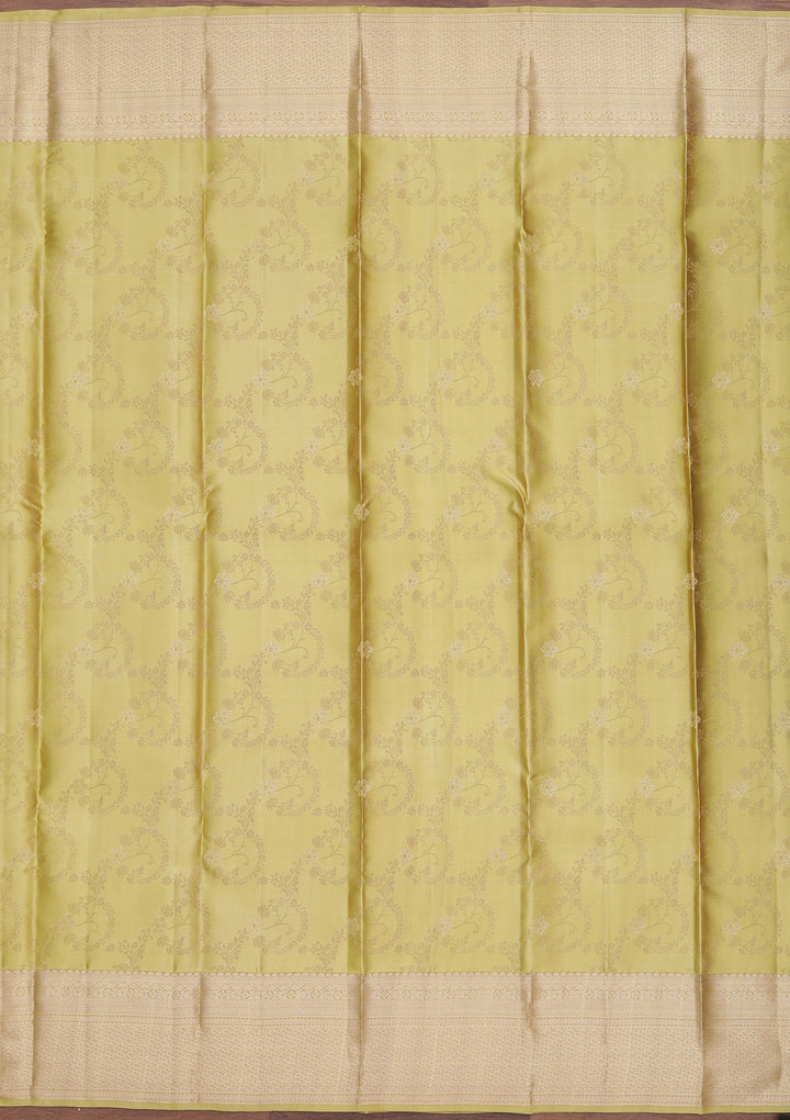 Mehendi Zariwork Pure Silk Saree