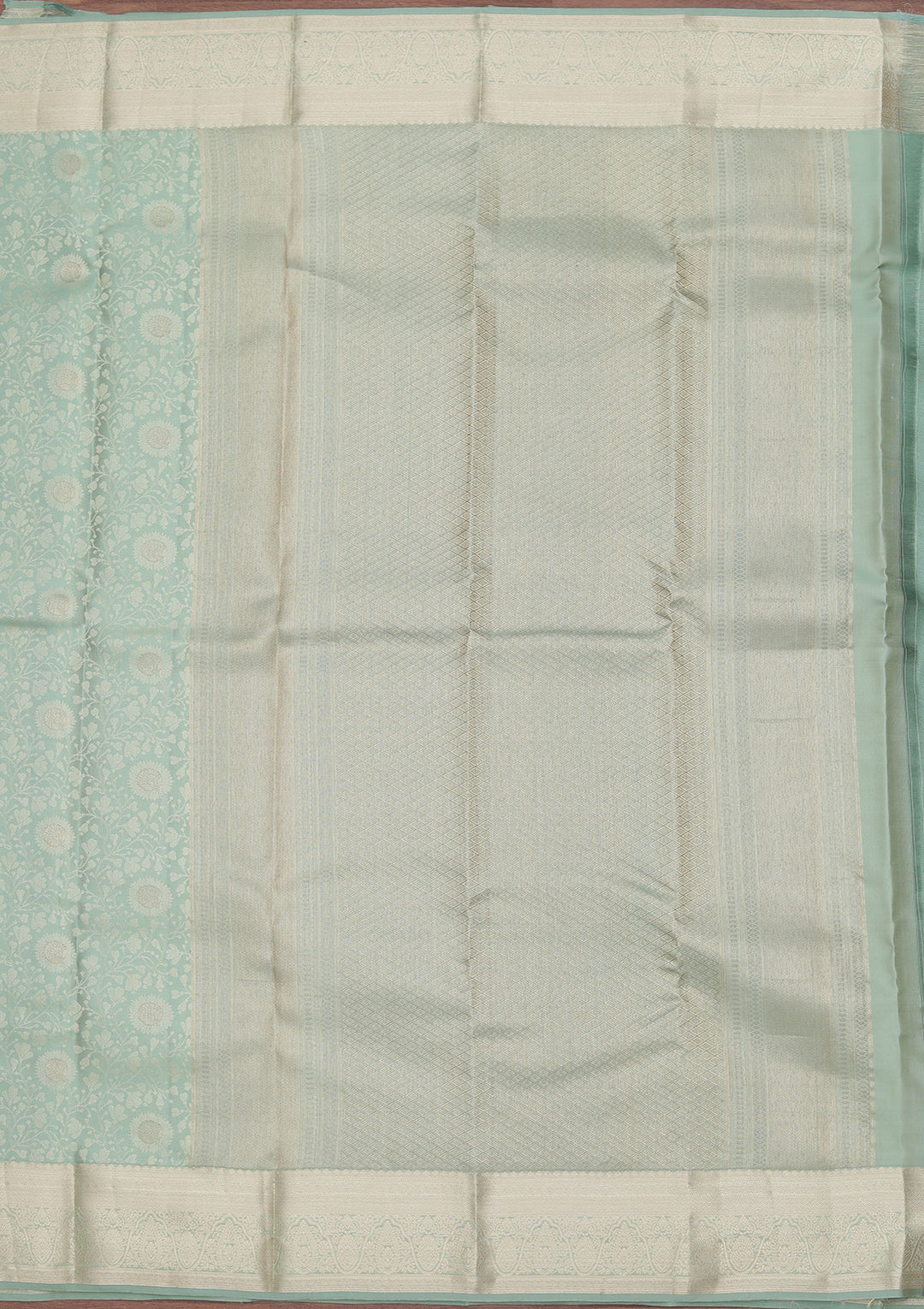 Pista Green Zariwork Pure Silk Saree