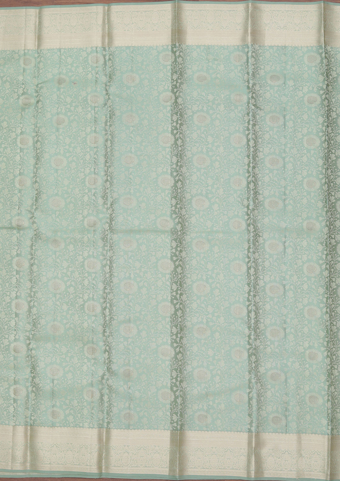 Pista Green Zariwork Pure Silk Saree