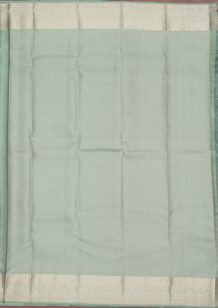 Pista Green Zariwork Pure Silk Saree