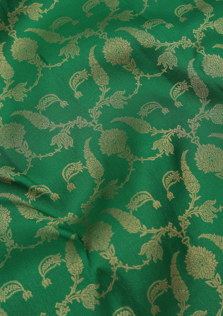 Bottle Green Zariwork Pure Silk Saree