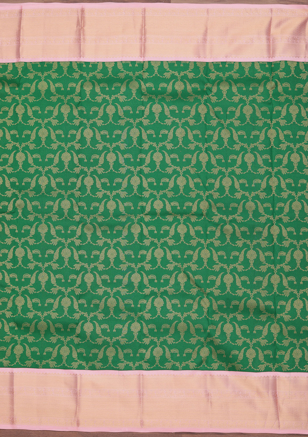 Bottle Green Zariwork Pure Silk Saree