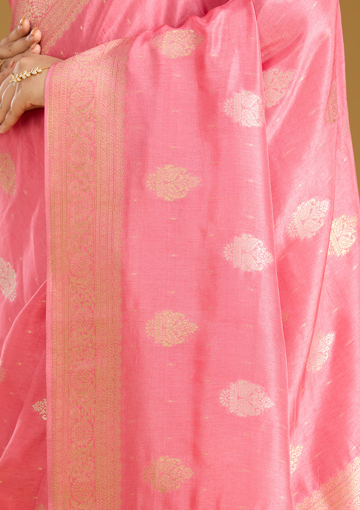 Pink Zariwork (Gold) Silk Silk_Saree