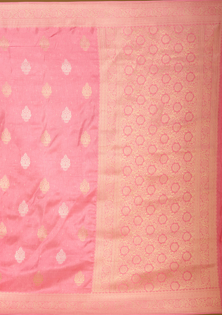 Pink Zariwork (Gold) Silk Silk_Saree