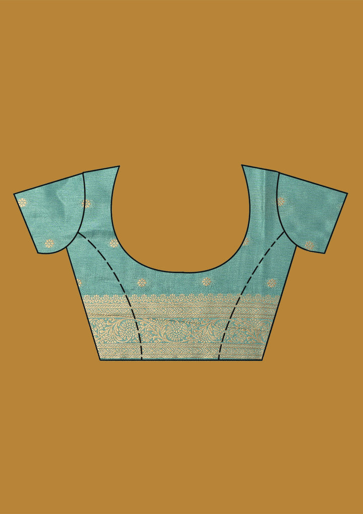 Sky Blue Zariwork (Gold) Silk Silk_Saree