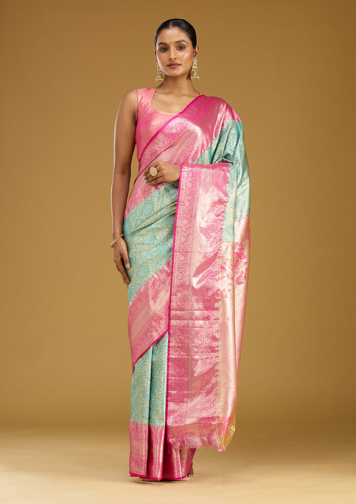 Mehendi Zariwork (Gold) Silk Silk Saree