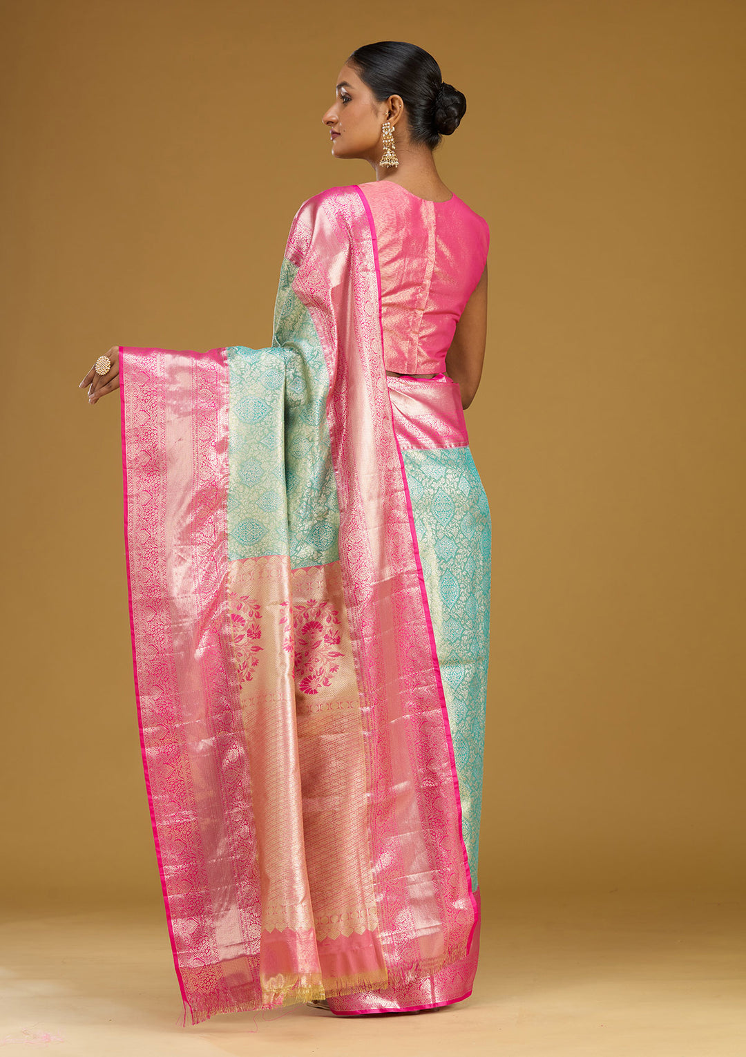 Mehendi Zariwork (Gold) Silk Silk Saree