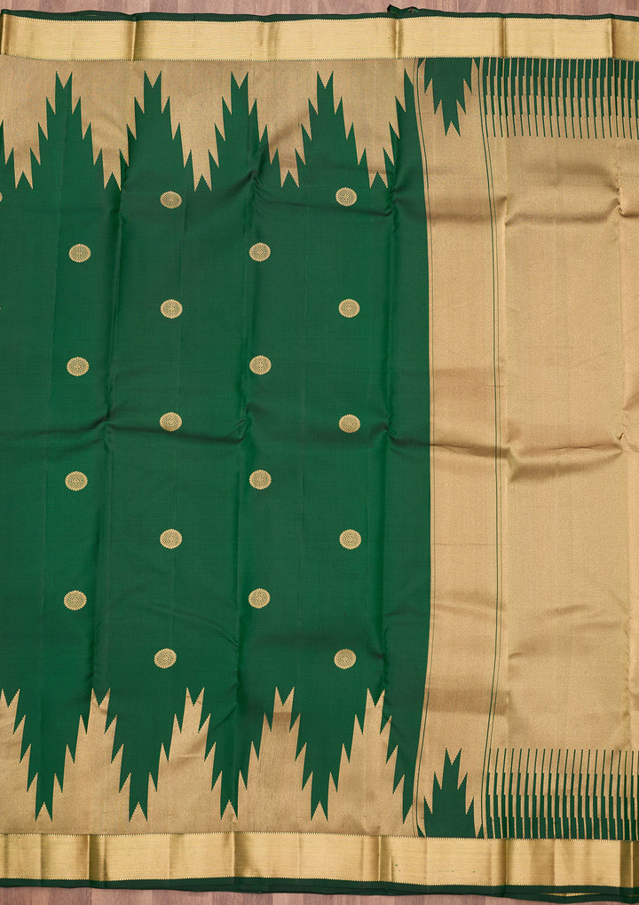 Bottle Green Zariwork (Gold) Silk Silk_Saree