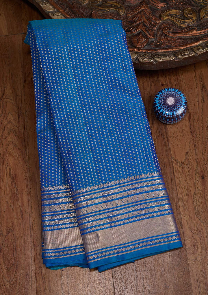 Royal Blue Zariwork (Gold) Pure Silk Silk_Saree