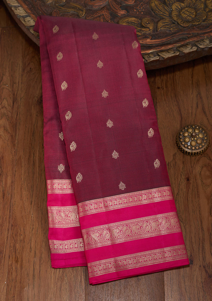 Brown Zariwork (Gold) Pure Silk Silk_Saree