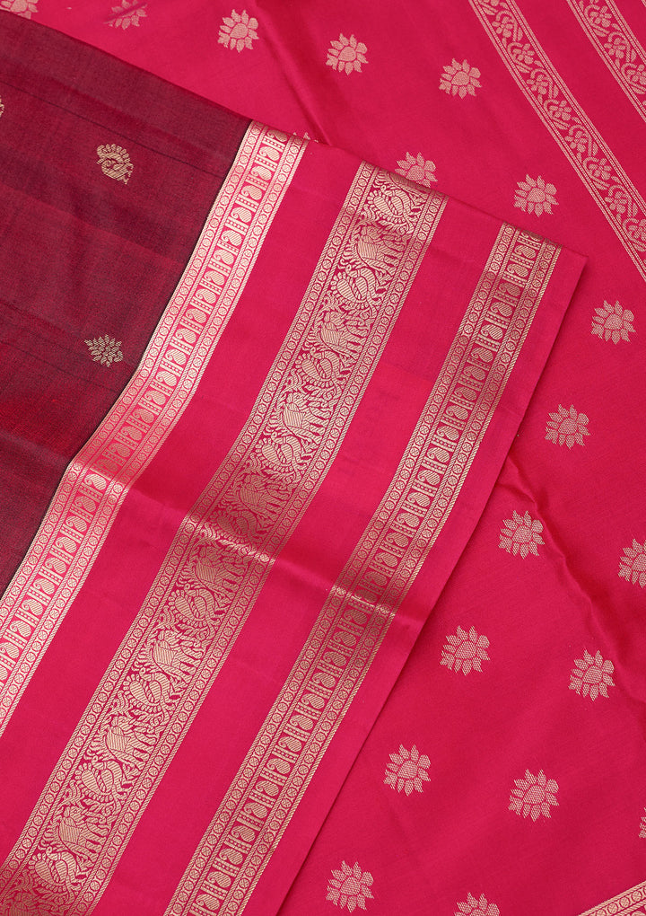 Brown Zariwork (Gold) Pure Silk Silk_Saree