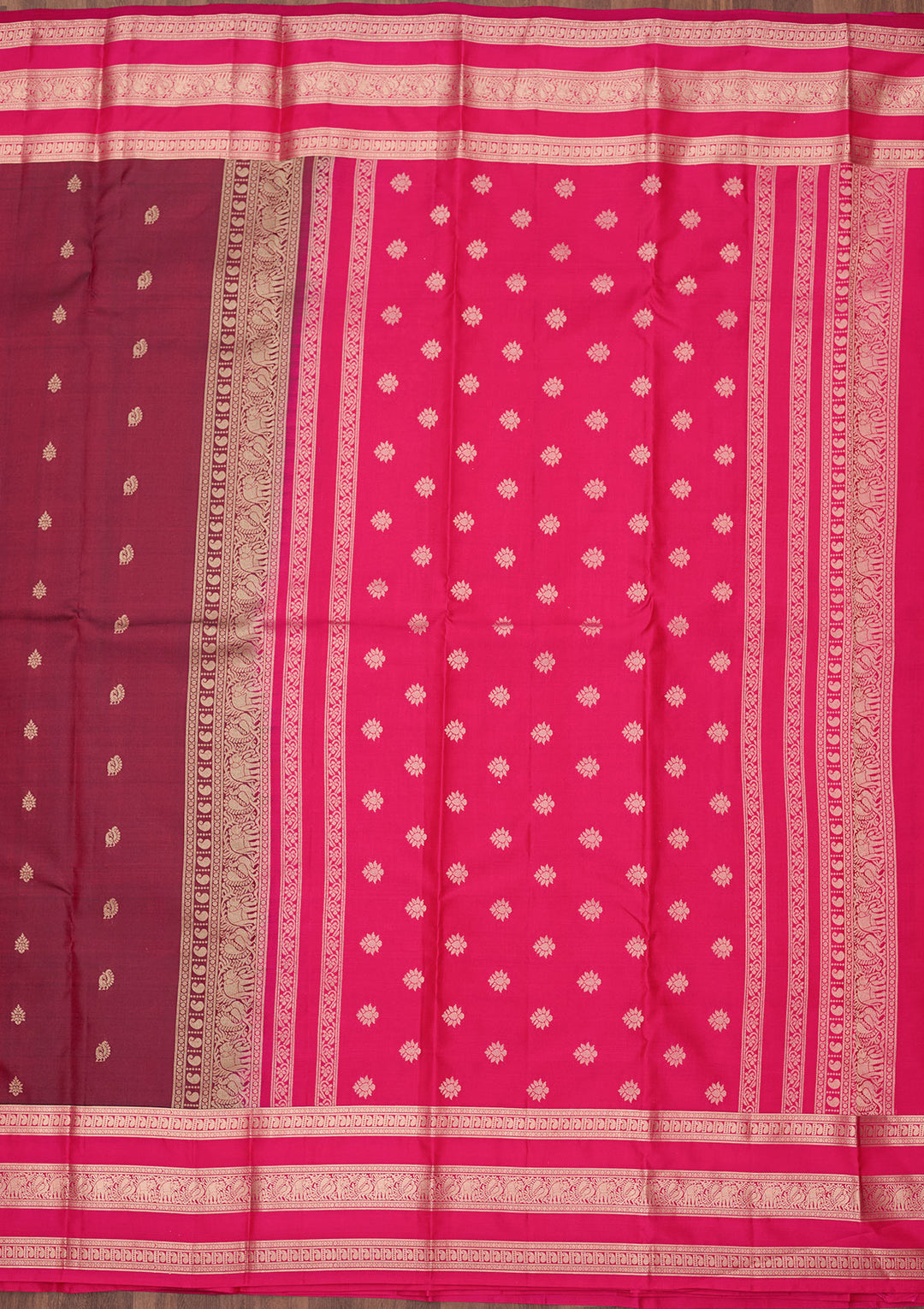 Brown Zariwork (Gold) Pure Silk Silk_Saree