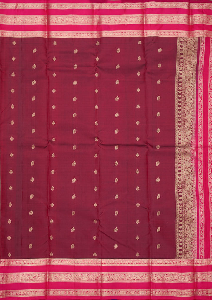 Brown Zariwork (Gold) Pure Silk Silk_Saree