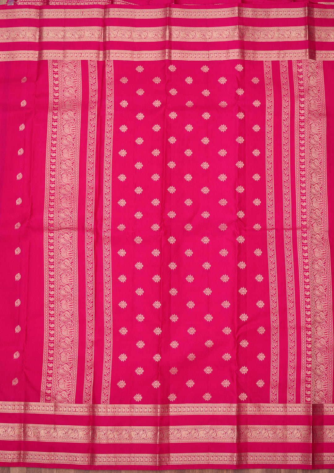 Magenta Pink Zariwork (Gold) Pure Silk Silk_Saree