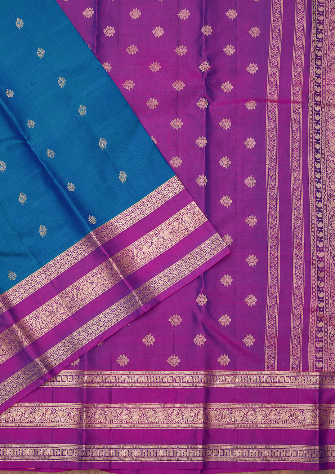 Royal Blue Zariwork (Gold) Pure Silk Silk_Saree