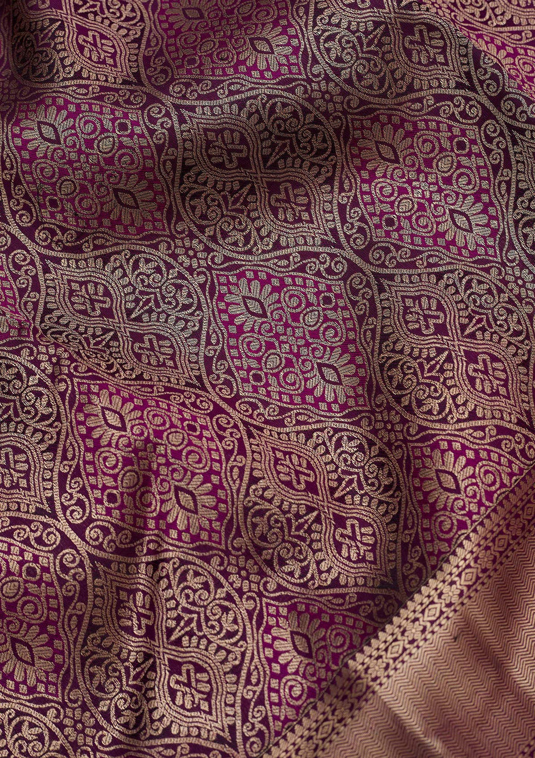 Violet Zariwork (Silver) Pure Silk Saree