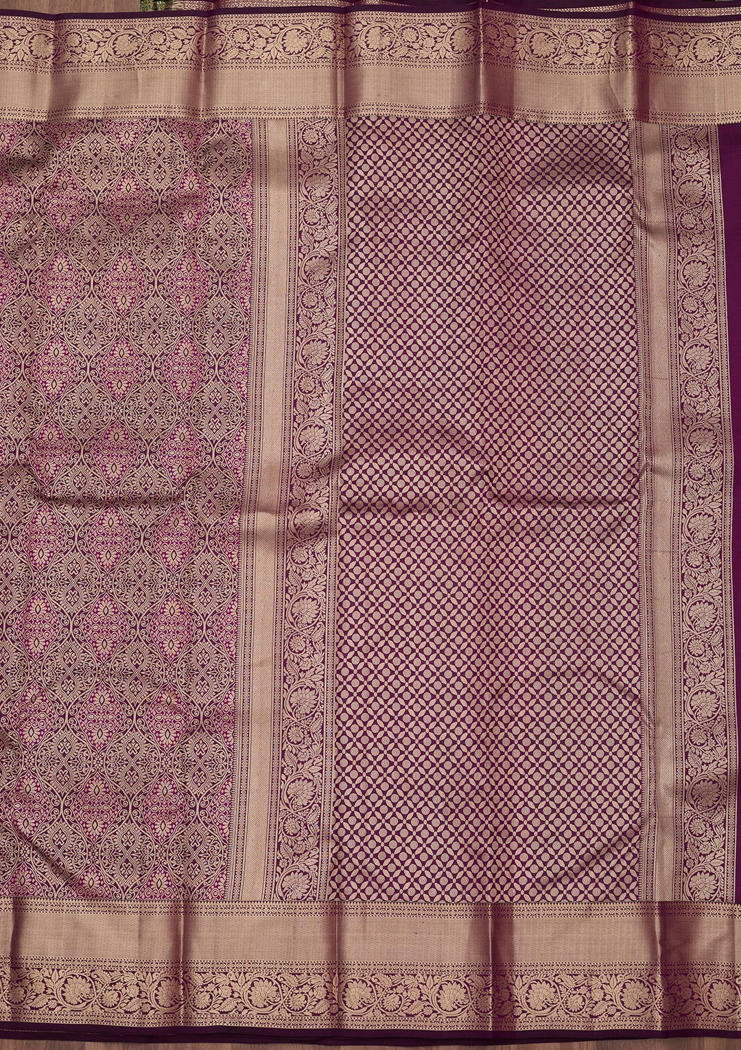 Violet Zariwork (Silver) Pure Silk Saree