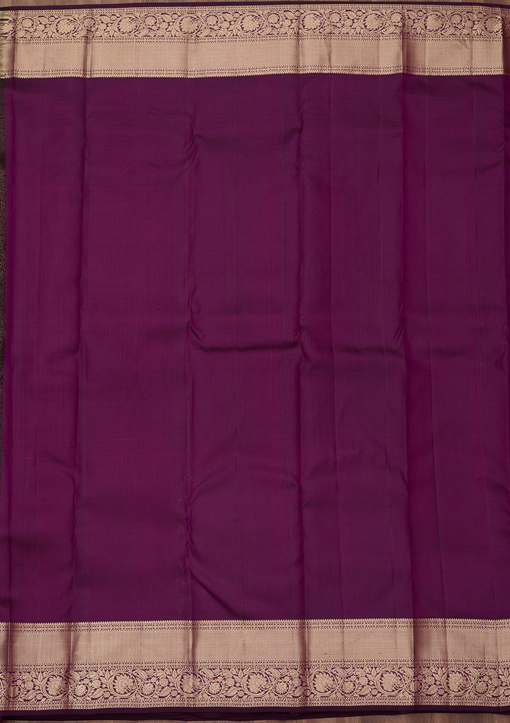 Violet Zariwork (Silver) Pure Silk Saree