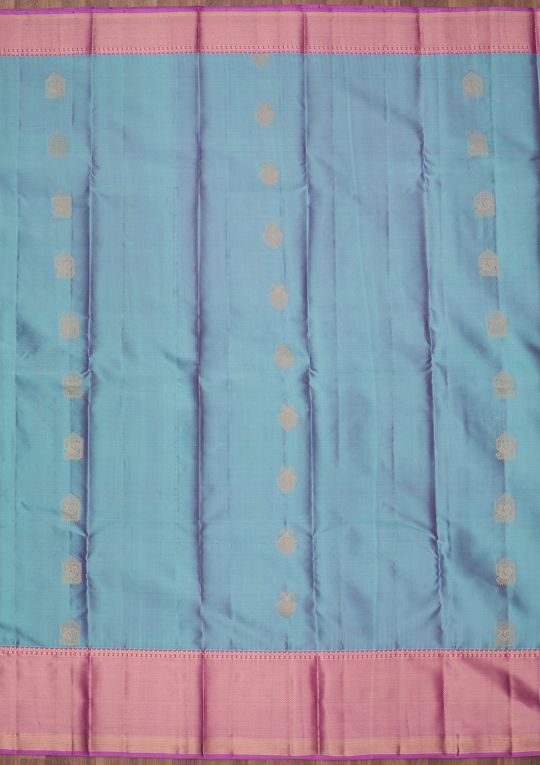 Sky Blue Zariwork (Gold) Silk Saree