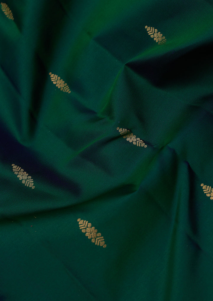 Peacock Green Zariwork (Gold) Silk Silk_Saree