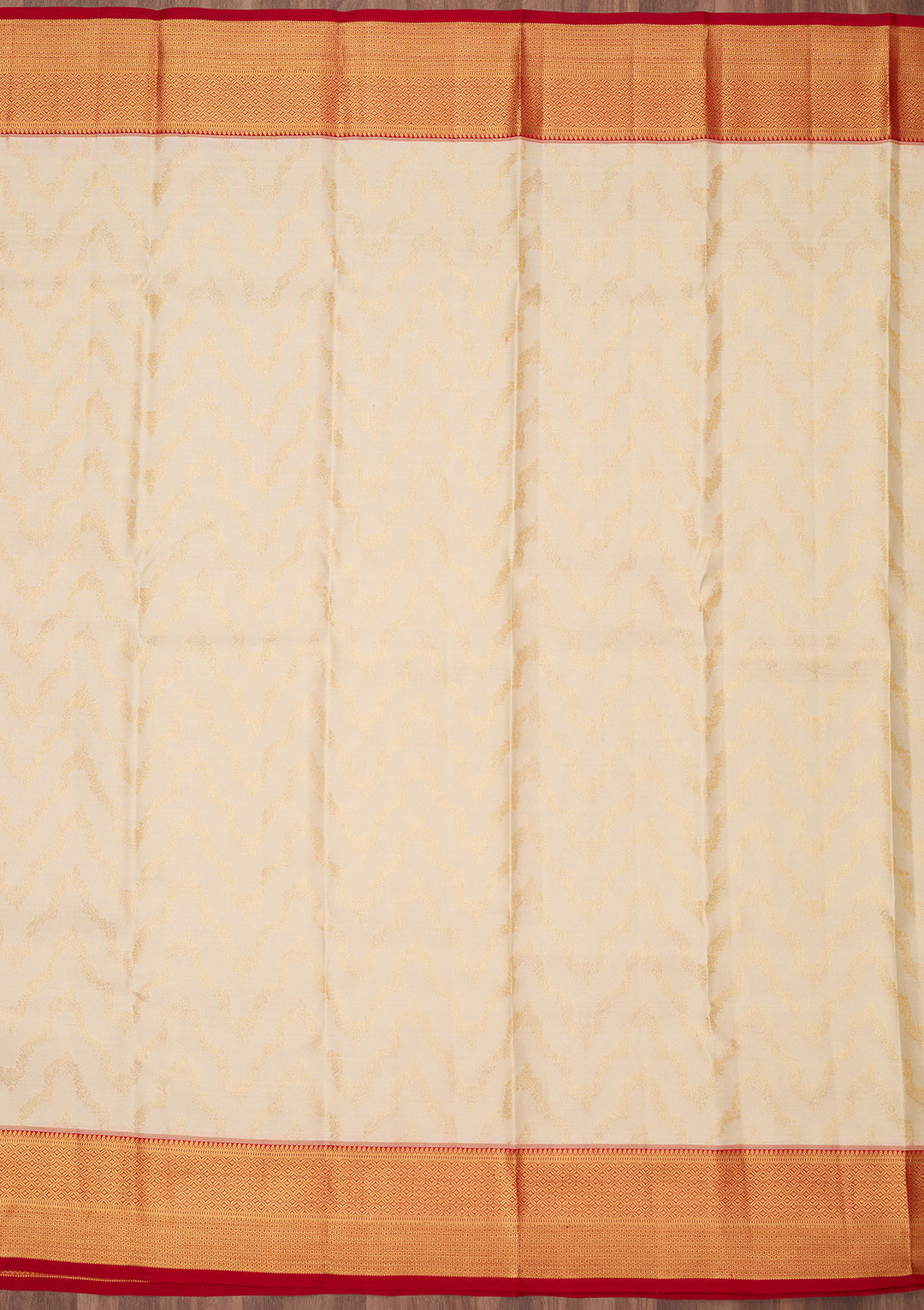 Cream Zariwork (Gold) Pure Silk Silk_Saree