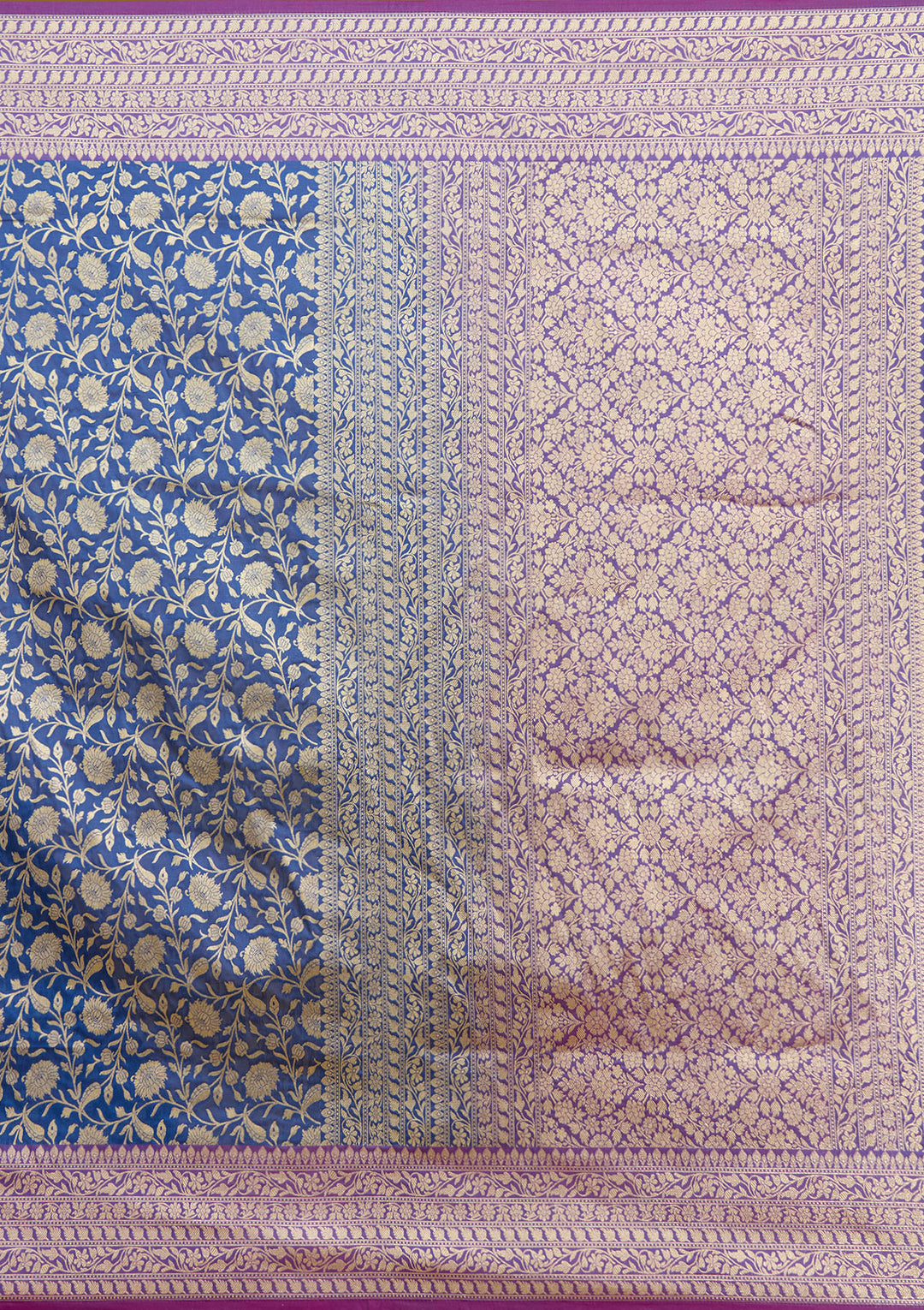 Royal Blue Zariwork (Gold) Art Silk Saree