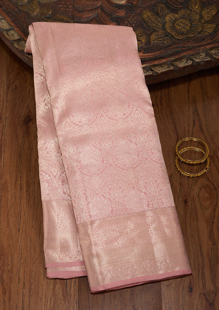 Onion Pink Zariwork (Silver) Silk Silk_Saree