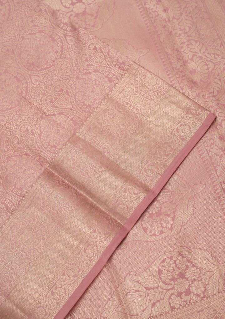 Onion Pink Zariwork (Silver) Silk Silk_Saree