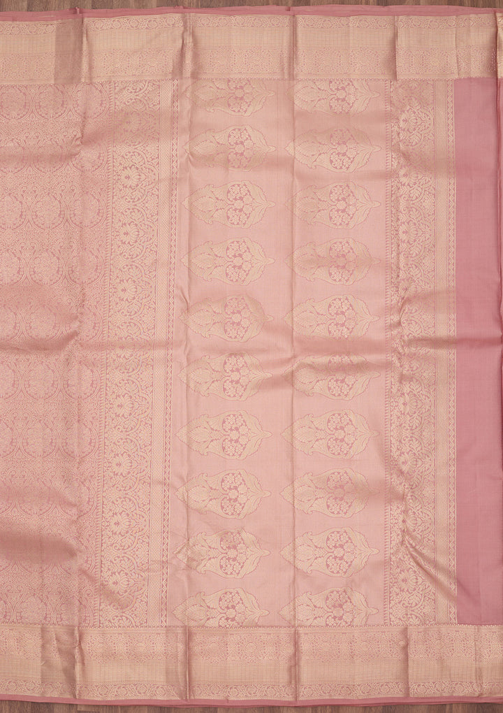 Onion Pink Zariwork (Silver) Silk Silk_Saree