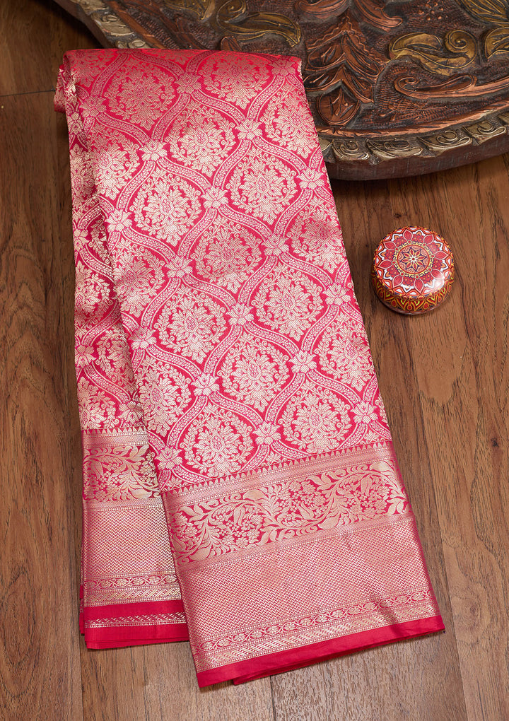 Rani Pink Zariwork (Gold) Silk Silk_Saree