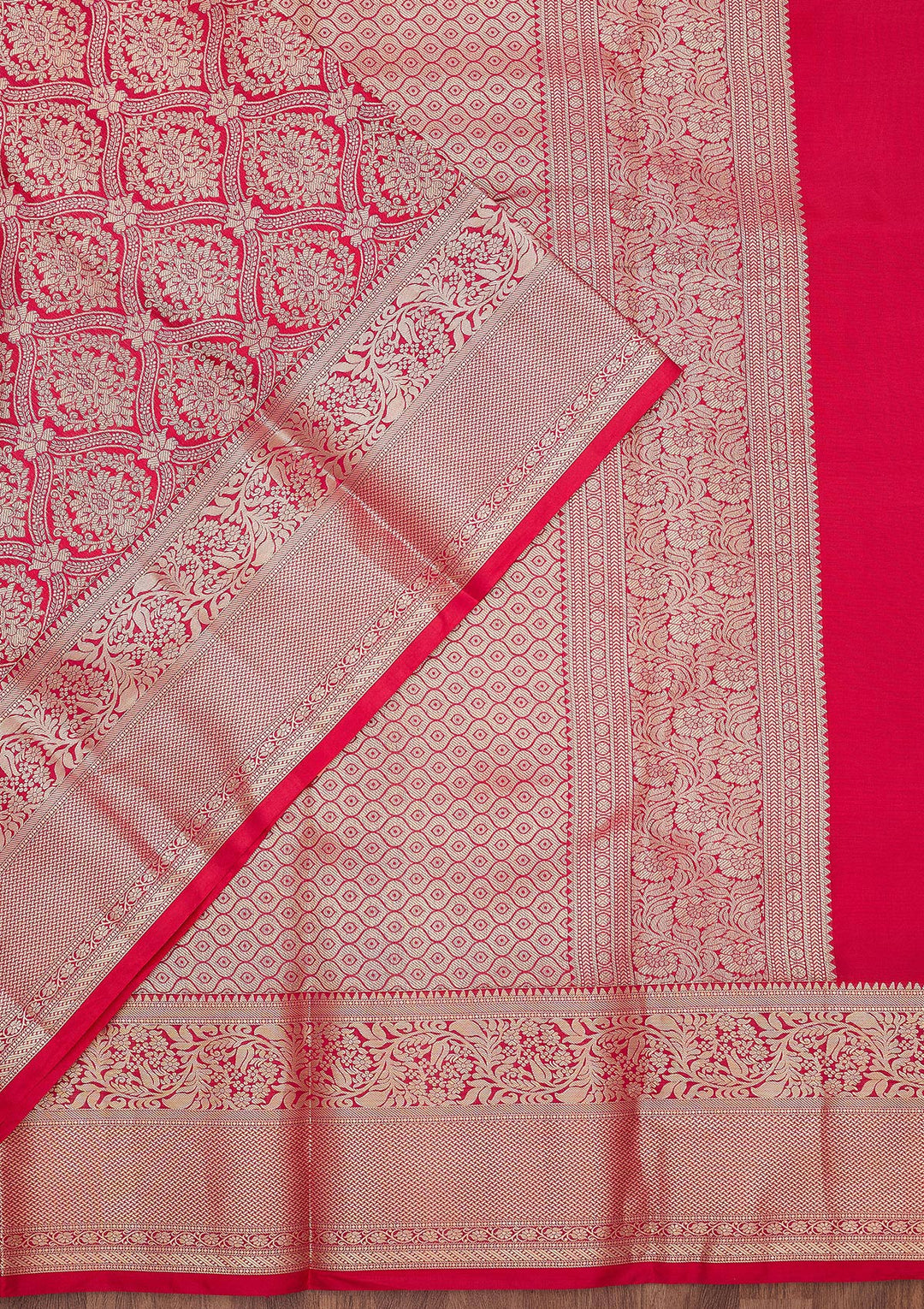 Rani Pink Zariwork (Gold) Silk Silk_Saree