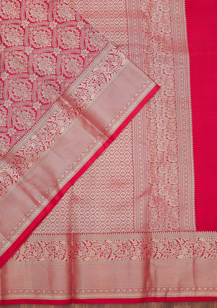 Rani Pink Zariwork (Gold) Silk Silk_Saree
