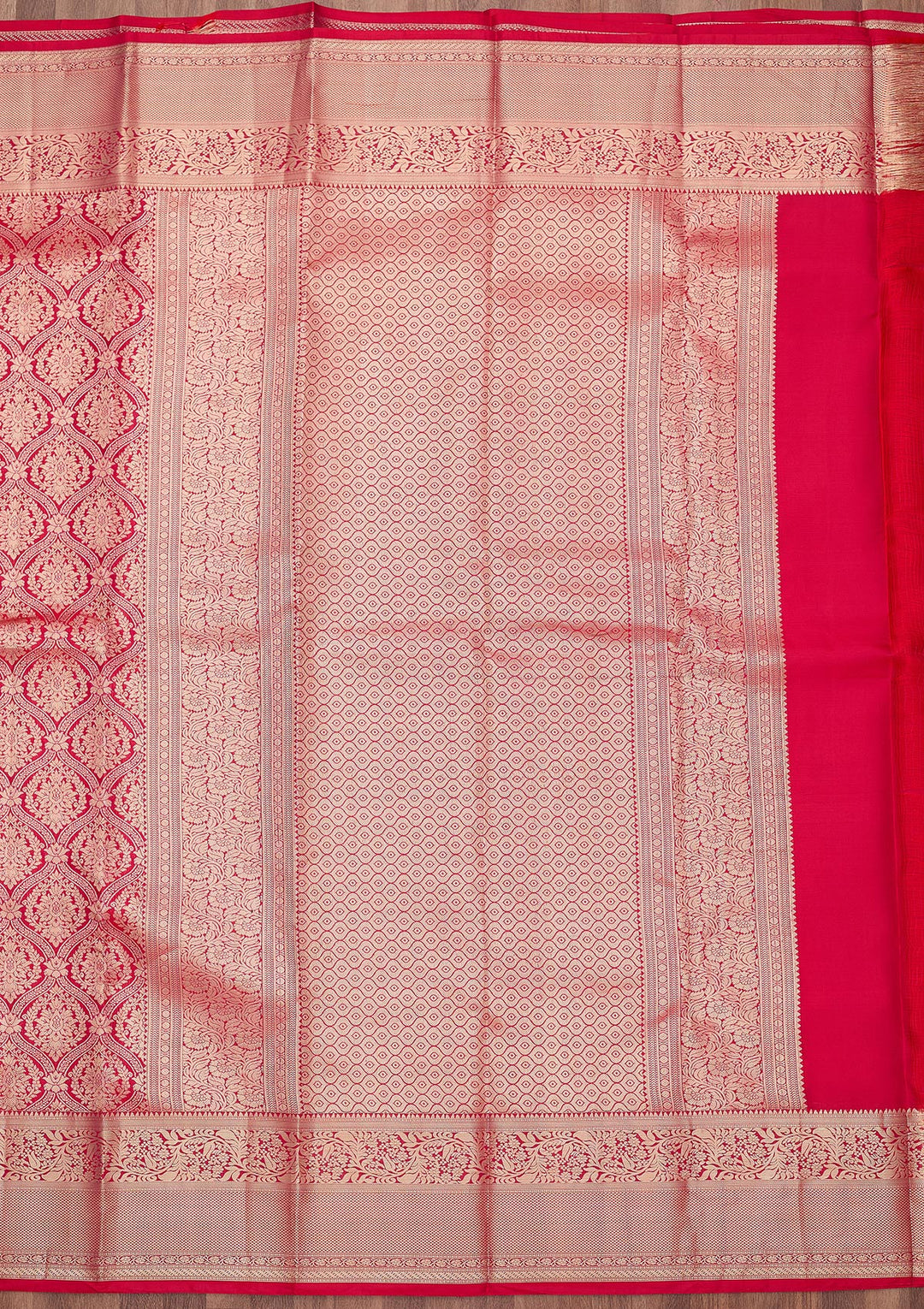 Rani Pink Zariwork (Gold) Silk Silk_Saree
