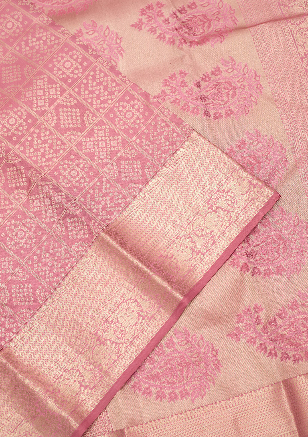 Onion Pink Zariwork (Gold) Silk Saree