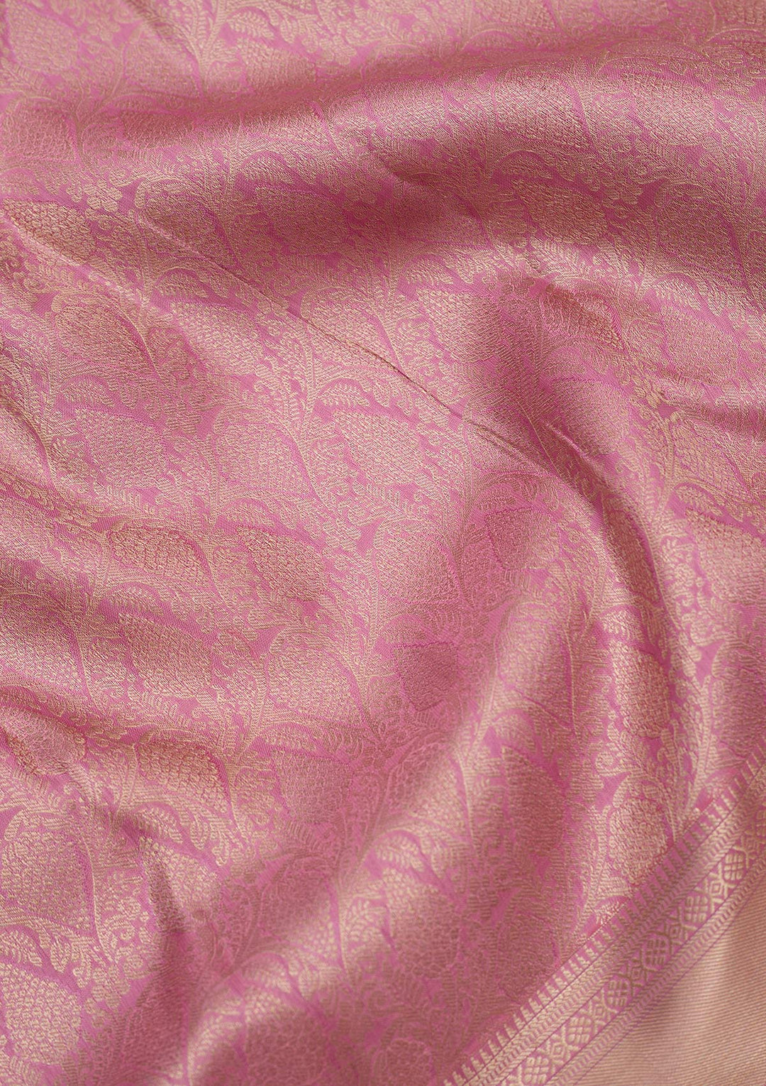 Onion Pink Zariwork (Silver) Silk Silk_Saree