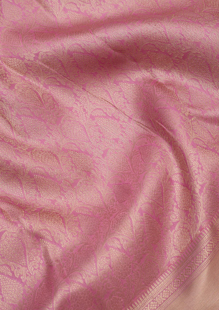 Onion Pink Zariwork (Silver) Silk Silk_Saree