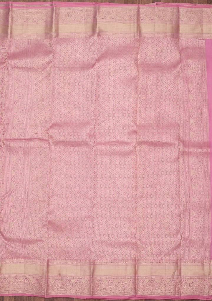 Onion Pink Zariwork (Silver) Silk Silk_Saree