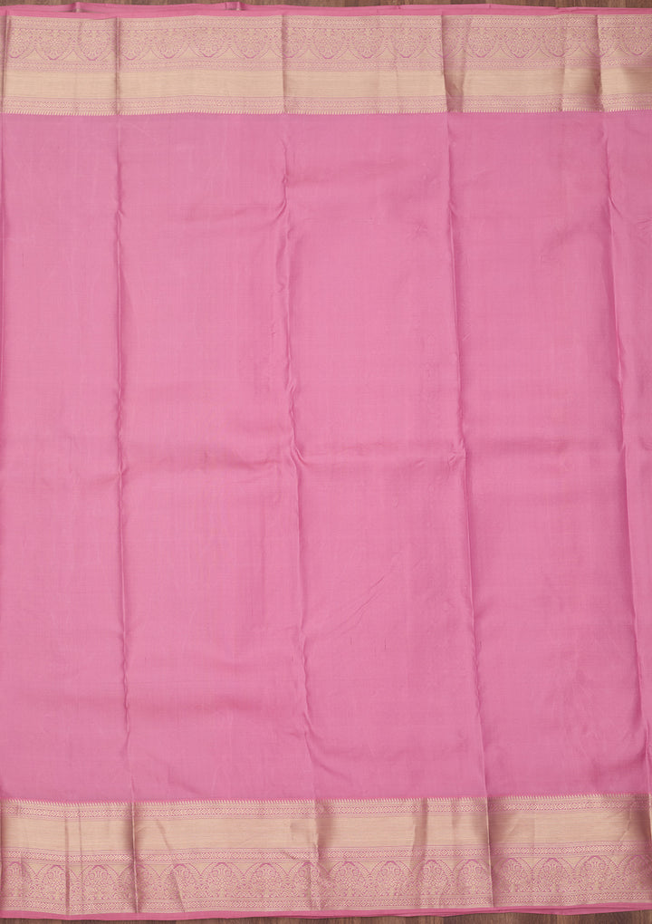 Onion Pink Zariwork (Silver) Silk Silk_Saree